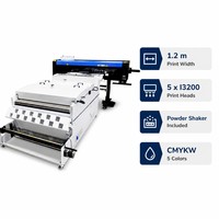 Imprimante DTF 1,2 m avec 5 têtes I3200, secoueur de poudre automatique, machine d'impression de t-shirts haute vitesse