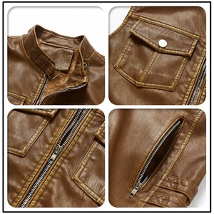 Chaleco Retro Punk de cuero PU para hombre con lona, cortavientos informal de lana para invierno, chaleco cálido sin mangas, ropa exterior - Product Image 4