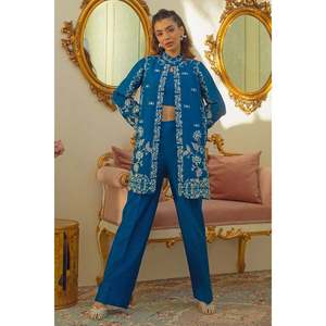 Ensemble veste et pantalon cobalt pour femme - Product Image 1