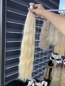 ส่วนขยายของผมมนุษย์ย้อมสีขาวย้อมสีผม26นิ้วแบบสองชั้น100กรัม - Product Image 6