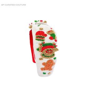 Bandeaux de jour de Noël Accessoires pour cheveux Bandeaux de Noël Filles Bandeaux noués perlés à la main - Product Image 5