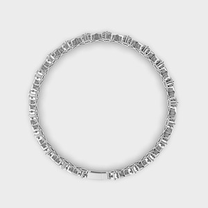 Pulsera de Eslabones Geométricos con Diamantes Cultivados en Laboratorio Certificados por IGI en Oro Amarillo/Blanco y Rosa de 9K, Corte Redondo, Diseño en Patrón X - Product Image 3