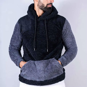 Vente en gros de sweats à capuche en polaire Sherpa pour hommes, confortables, de haute qualité avec fermeture éclair pour l'hiver, technique de teinture unie - Product Image 1