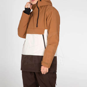 Chaqueta Anorak cortavientos de invierno para hombre de alta calidad, transpirable, cómoda, Color sólido, cuello con capucha, cuarto de cremallera, servicio OEM - Product Image 4