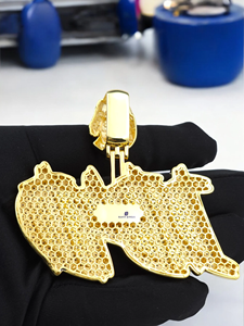 Colgante Personalizado con Cabeza de León y Nombre, Chapado en Plata con Moissanita, Joyería Hip Hop para Fiestas - Product Image 4