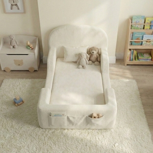 High Quality Twin Toddler Bed Full <b>Foam</b> Eco-Friendly Velvet <b>Upholstery</b> Comfortable Modern Design Soft Compressed Kindergarten - Product Image 3
