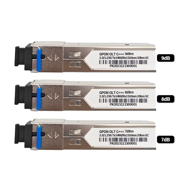C+++ GPON OLT SFP 7dbm 10dBm 2.5G Tx 1.25G Rx SC Single Mode 1490nm 1310nm Optical Transceiver Module