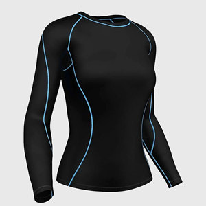 Compression Shirt Spandex Gym Long Sleeve Shirts for <b>Women</b> Made in Pakistan Wholesale Price High Quality Workout Shirts - Product Image 1