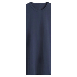 T-shirt décontracté à manches courtes pour homme grande taille, 100 % coton biologique respirant et écologique, bleu, coupe oversize, broderie frontale, vierge - Product Image 3