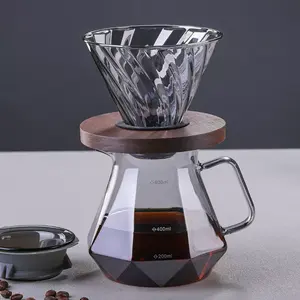 400ml 600ml V 60 Dripper Cafeteira Outra Mão Dripper Coffee Pot Filter Makers Vidro Despeje Sobre Cafeteira