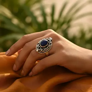 Anillo Ovalado con Piedra de Oro Rosa y Chapado en Oro de 18K para Mujer, Anillo de Plata 925 de Moda con Tecnología de Incrustación de Garras - Product Image 2