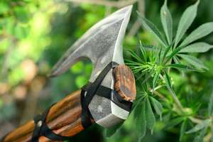 Custom Handmade High Carbon Steel Viking Tomahawk Hatchet Leather Sheath Industrial Grade for <b>Camping</b> Daily Outdoor Use Survival - Product Image 5