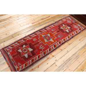 2,7x9,2 ft Turkish Rug, Vintage <b>Runner</b> Rug, <b>Red</b> Orange Southwestern Wool Rug - Product Image 2