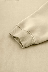 เสื้อสเวตเตอร์สำหรับผู้ชายผ้าคอตตอนหนาผ้าฟลีซคอกลมสีพื้นปักลายสตรีทแวร์ฤดูหนาว - Product Image 6