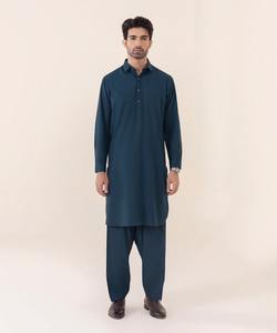Produits les plus tendance Couleur unie Hommes Salwar Kameez Tarifs de gros Hommes élégants Shalwar Kameez Prix de gros - Product Image 5