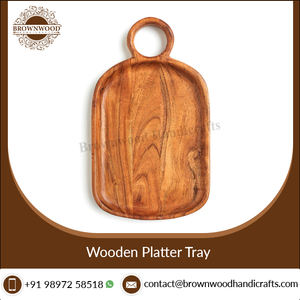 Plateau en bois fait main de forme rectangulaire de couleur finie en bois de haute qualité de 15mm d'épaisseur Lot de 3 de l'Inde - Product Image 3