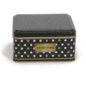 Boîte de rangement carrée noire en métal, point 1.9L 158x158x80mm pour l'organisation et le stockage - Product Image 2