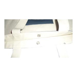 Bolsa de Mano de Lona de Algodón Natural de 12 oz en Colores Surtidos, Bolsillo de Cuero Genuino y Cierre de Botón a Presión en la Parte Superior, Bolsa de Compras - Product Image 4