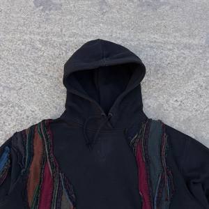 Men's Custom <b>Black</b> Oversized Hoodie Lightweight Breathable <b>Sweatshirt</b> with Distressed Embroidery Patch and Logo - Product Image 3