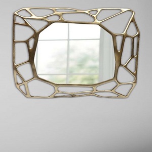 Wall <b>Mirror</b> for Home Hotel Bathroom Brown color wall <b>mirror</b> <b>Wood</b> & Metal Modern Wall Mounted <b>Mirror</b> Squair Best Room wall <b>mirror</b> - Product Image 4