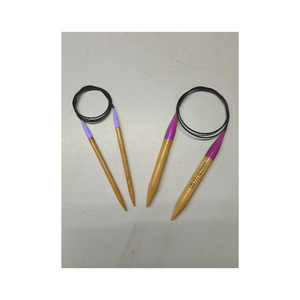 Ensemble d'aiguilles à tricoter circulaires en bois et bambou pour le tricotage à la main - Product Image 1