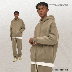 Logo personnalisé délavé à l'acide de haute qualité 100% coton Vintage Hoodies unisexe surdimensionné 3D Puff partout impression Full Zip up Hoodies - Product Image 5