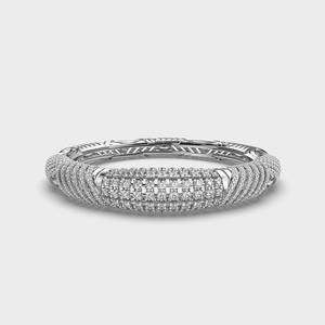 IGI Certified Lab Grown Round Diamond Pavé Dome Bangle Bracelet in 14K Yellow / White / Rose Gold - Product Image 6