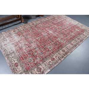 Grand tapis vintage 5,2x8,4 pieds, tapis camouflage rouge et bleu en laine - Product Image 2