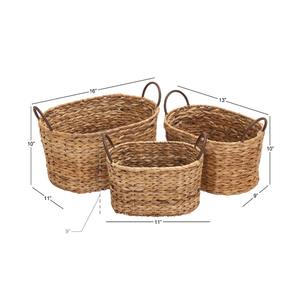 Juego de 3 Cestas Ovaladas de Jacinto de Agua, Cesta de Almacenamiento Hecha a Mano, Venta al por Mayor, Ecológica, Hecha en Vietnam - Product Image 2