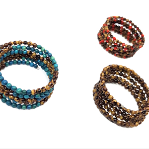 Handmade Fashion Seed <b>Bead</b> <b>Bracelet</b> Eco-Friendly Artisan Jewelry with Natural Seeds in Colorful Coiled Designs - Product Image 1