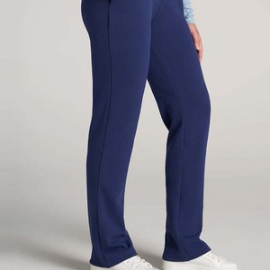 Pantalones Deportivos de Invierno para Mujer, Mezcla de Poliéster/Algodón, Logotipo Personalizado Serigrafiado, Tejido Grueso, Cintura Media, Color Azul Marino - Product Image 3