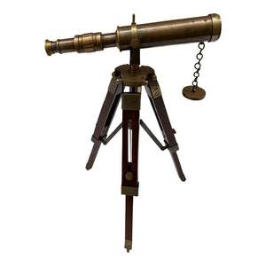 Handmade Metal And Wooden <b>Telescope</b> Vintage Nautical Maritime Design <b>Brass</b> Finish For Home Office Decor - Product Image 1