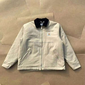 เสื้อแจ็คเก็ตยีนส์สไตล์เรโทรสำหรับผู้ชาย เสื้อแจ็คเก็ตทำงานลำลองสำหรับฤดูหนาว ผ้าแคนวาส เหมาะสำหรับคนขับรถบรรทุก เสื้อผ้าทำงานผู้ชาย แจ็คเก็ตอุ่นสบาย - Product Image 5