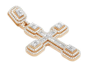 Diamant rappeur diamants personnalisés unisexe Hip Hop Style chaîne glacé 925 bijoux en argent Sterling pendentif à breloque avec blanc - Product Image 6