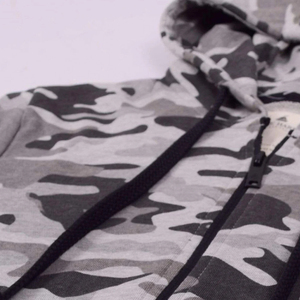 Factory Direct <b>Men's</b> Zipper <b>Hoodie</b> <b>Camo</b> Printed Long Sleeve Slim Fit Custom Cotton Blended <b>for</b> Winter - Product Image 3