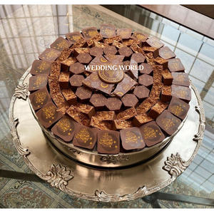 La mayoría de las tendencias del cuenco de chocolate de metal en Oriente Medio Cuenco dulce con acabado plateado brillante Cuenco de chocolate en relieve de lujo de forma redonda - Product Image 6