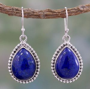 Ensemble de bijoux en Lapis Lazuli de qualité supérieure, paire de boucles d'oreilles en argent Sterling - Product Image 2