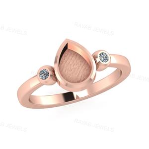 Bague semi-montée en argent sterling 925 créative 2025, forme poire 8x6mm, design simple et tendance, pour fiançailles, vente en gros, bijoux pour femmes - Product Image 2