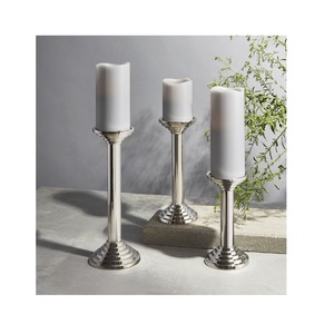 Luxury Design Silver Plated Aluminum <b>Candle</b> Pillar Holder Set of 3 Decoration Use Handmade <b>Candle</b> Pillar for Sale in Low Price - Product Image 5