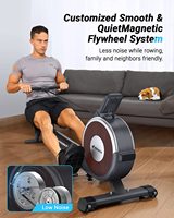 Máquina de Remo Magnética para el Hogar, 16 Niveles de Resistencia Ajustable, Riel de Deslizamiento Doble, Máquina de Remo Interior, Máquina de Ejercicio