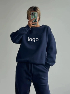 Plain Maroon Winter Crewneck <b>Sweatshirt</b> Women Pullover Fleece Long Sleeve Front Custom Logo Printing 100% Cotton High Quality - Product Image 4