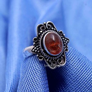 Wholesale 925 Sterling Silver Handmade <b>Statement</b> <b>Ring</b> New Design Natural Sunstone Engagement/Party <b>Ring</b> <b>for</b> <b>Women</b> Oval Cut - Product Image 4