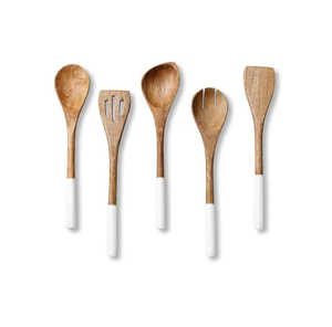 <b>Wooden</b> and resin <b>spoon</b> for blue handle Salad Server with <b>cooking</b> use Epoxy Resin Handle Eco-Friendly - Product Image 5