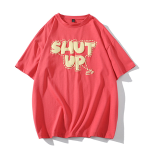 เสื้อยืดคอกลมระบายอากาศทรงหลวมสำหรับผู้ชายผ้าฝ้าย100% คุณภาพสูงปักลายตามสั่งความยาว - Product Image 2