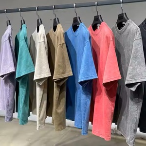 Logo personnalisé T-shirt vintage homme lourd 100% coton délavé à l'acide 250 GSM épaule tombante 260 grammes tissu T-Shirt vierge personnalisé - Product Image 4