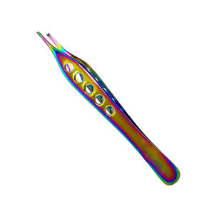 Adson Kocher Forceps 1x2 dientes con diseño de mango de agujero perforado Arco Iris Multicolor Acero inoxidable Medical Adson Forceps - Product Image 1