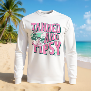 Camiseta de manga larga Tanned And Tipsy para vacaciones de verano en la playa - Product Image 3