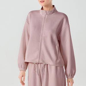 Alta calidad logotipo personalizado cremallera Crop Top sudaderas con capucha sudadera pulóver sudaderas con capucha para mujer - Product Image 1