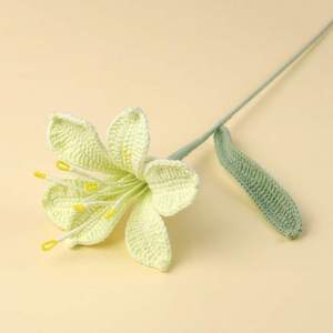 Finished Cross-Border Hand Crochet <b>Yarn</b> Artificial Lilies Knitted Flower Bouquets Wholesale Floral Decor for Flower Shops - Product Image 3