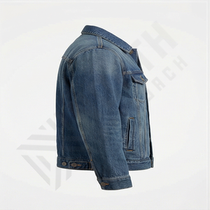 Chaqueta Vaquera Extra Grande para Hombre, Estilo Vintage, Lavada, Azul, Abrigo Informal, Ropa de Calle, Colección de Moda - Product Image 3